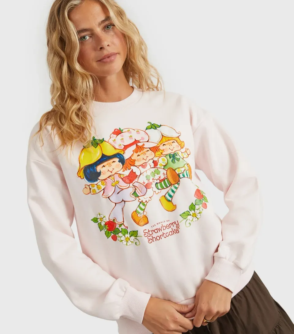 Women's Clothing Light Pink Strawberry Shortcake Sweatshirt