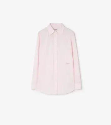Classic Fit Striped Cotton Shirt in Frosty pink
