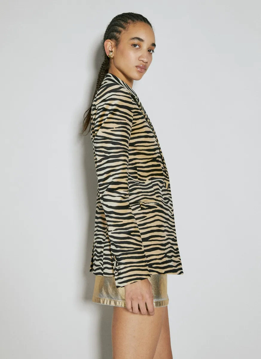 Tiger Print Tailored Blazer