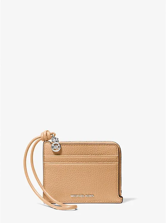 Jet Set Small Pebbled Leather Card Case Wristlet