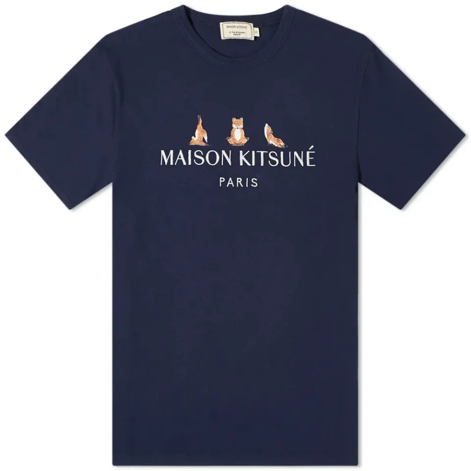 Maison Kitsuné 3 Yoga Foxes Tee