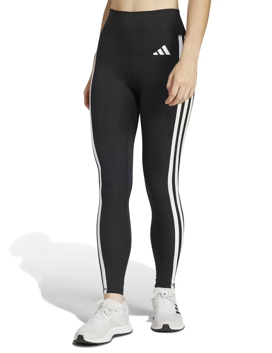 Optime Essentials 3-Stripes High Waisted 7/8 Leggings Black
