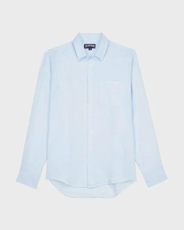 Men Linen Shirt Solid