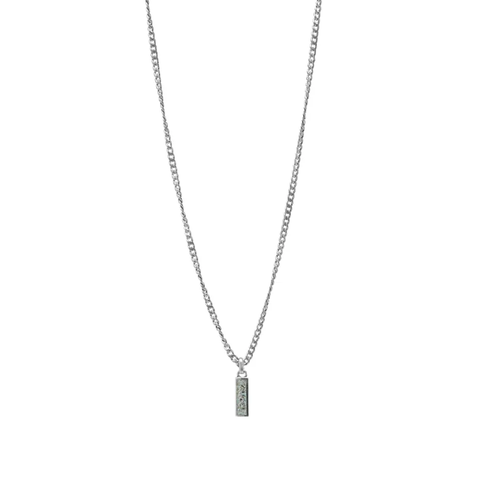 Gucci Tag Gourmette Pendant Necklace