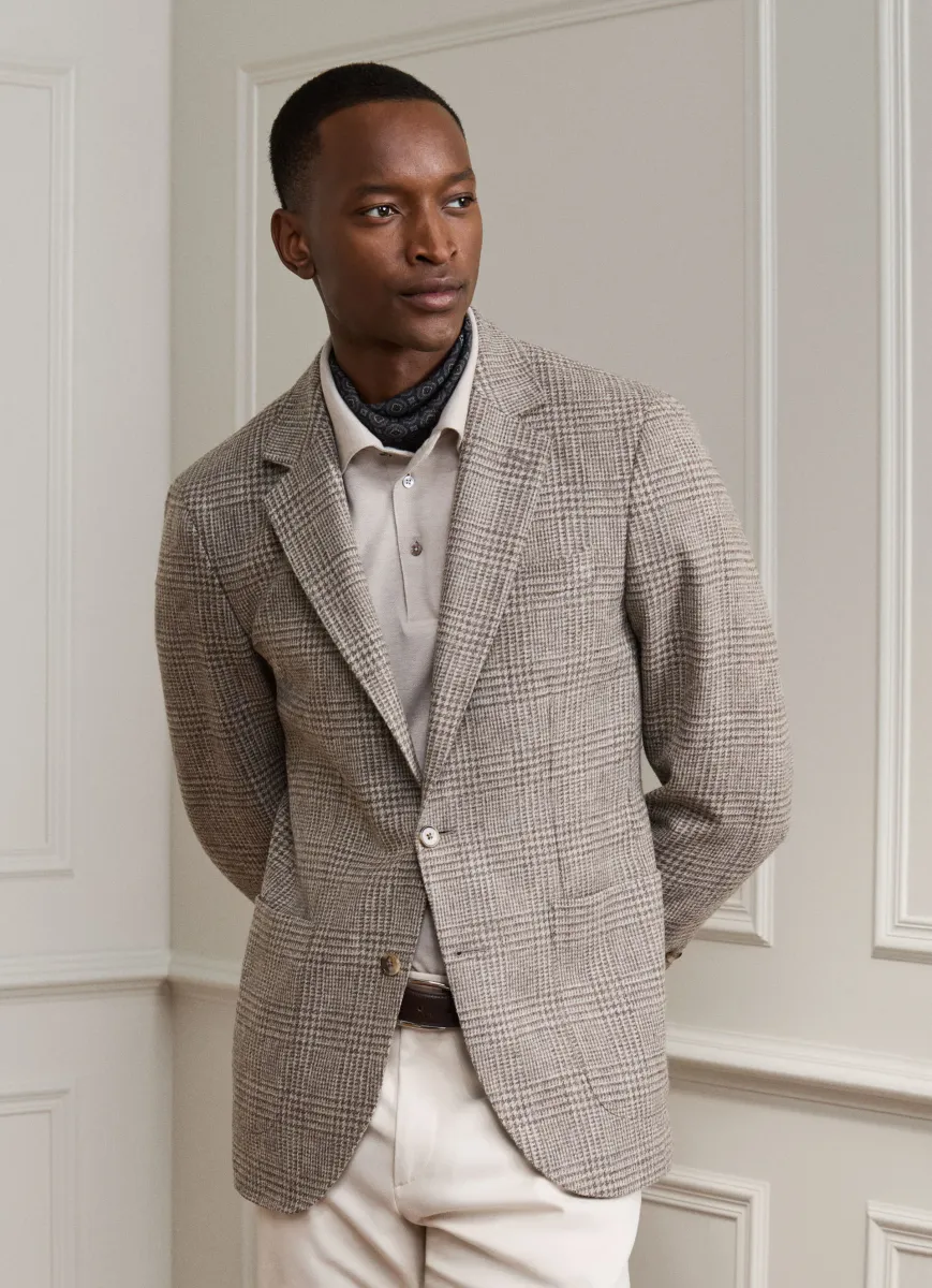 Wool Glencheck Blazer - Woven in Italy