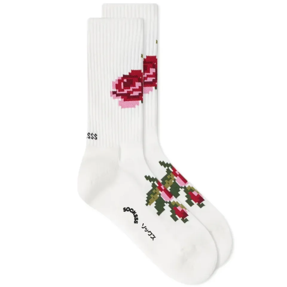 Pixel Flower Socks