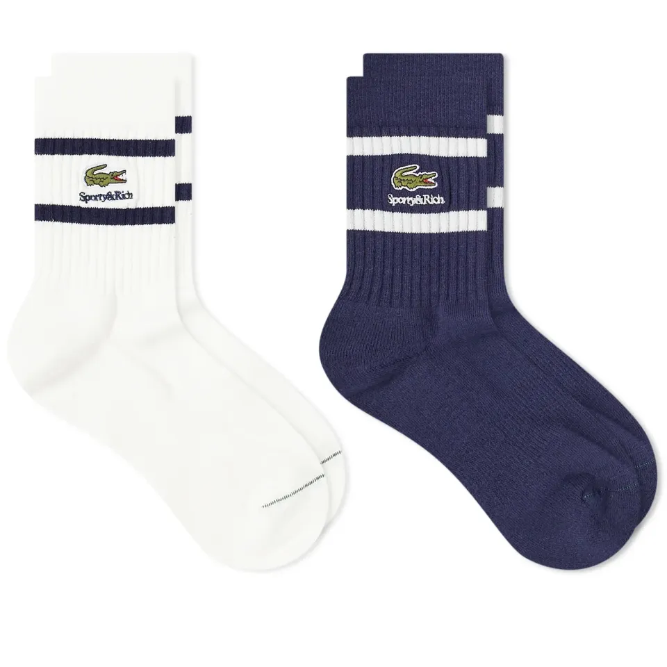 x Lacoste Ribbed Striped Socks