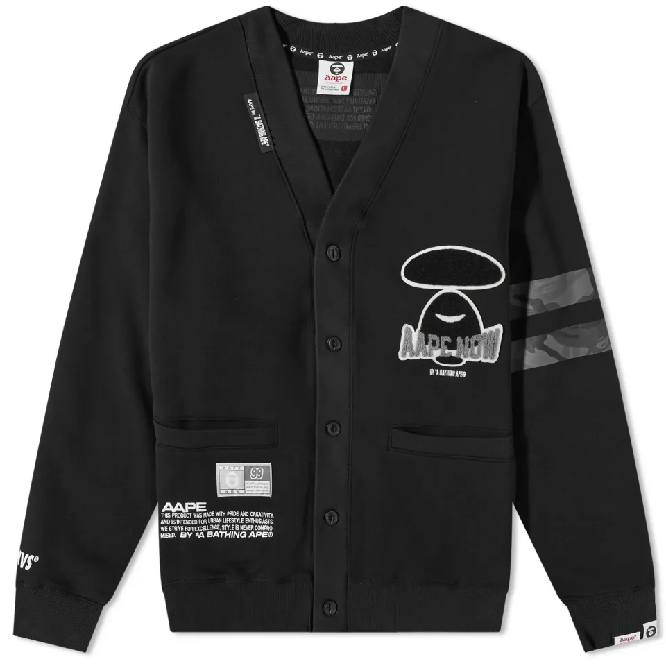 AAPE Towel Badge Jersey Cardigan
