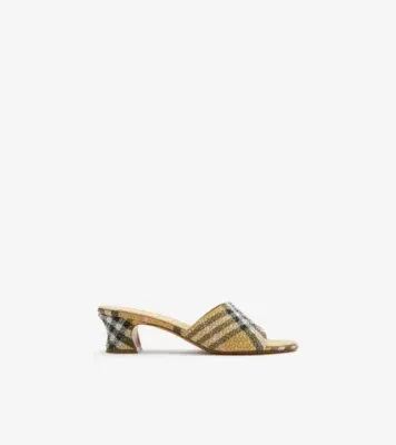 Rhinestone Check Sloane Mules in Rosewood brown
