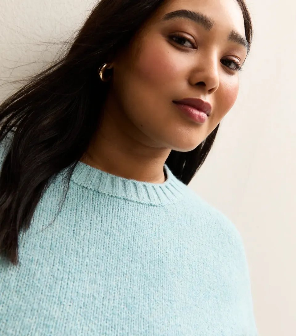 Women's Plus Size Light Blue Midweight Jumper Curves