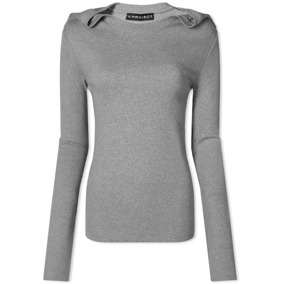 Long Sleeve Double Clip Shoulder T-Shirt