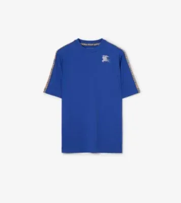 Check Trim Jersey T-shirt in Knight blue - Men, Nylon