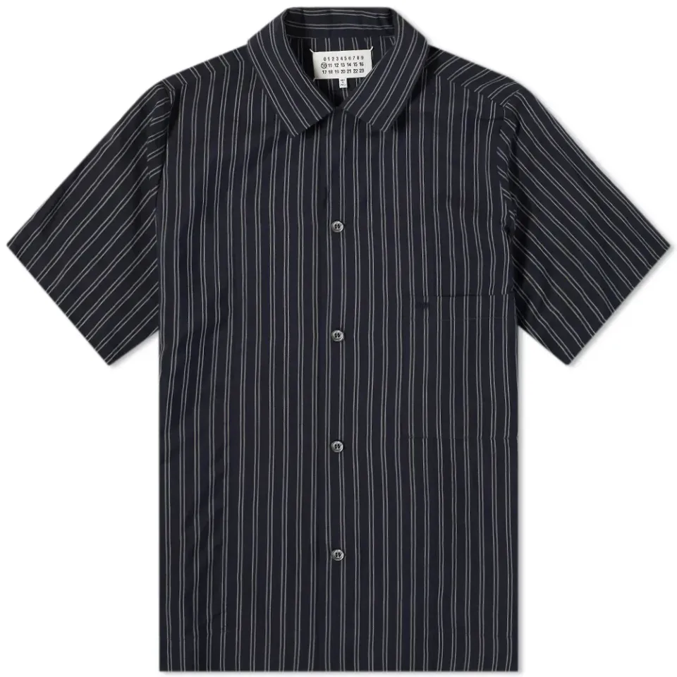 Short Sleeve Embroidered Stripe Shirt