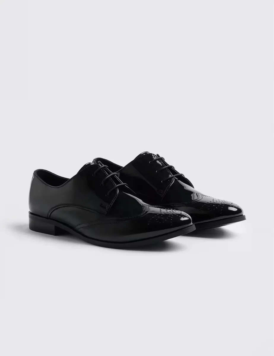 Patent Dress Brogues Black