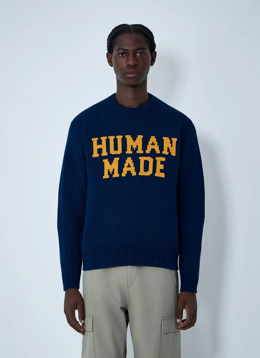 Logo Motif Cotton Sweater
