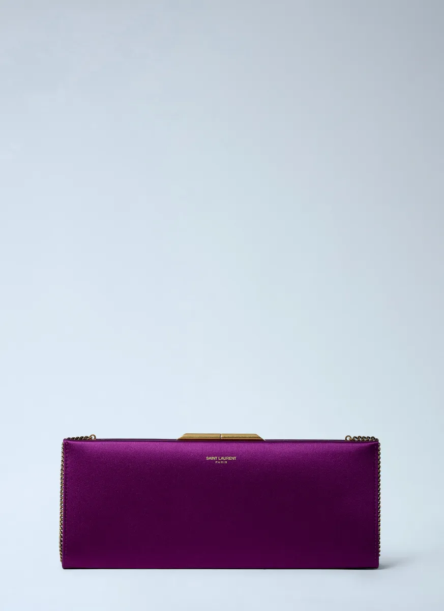 Letter Clutch Bag With Lizard Chain