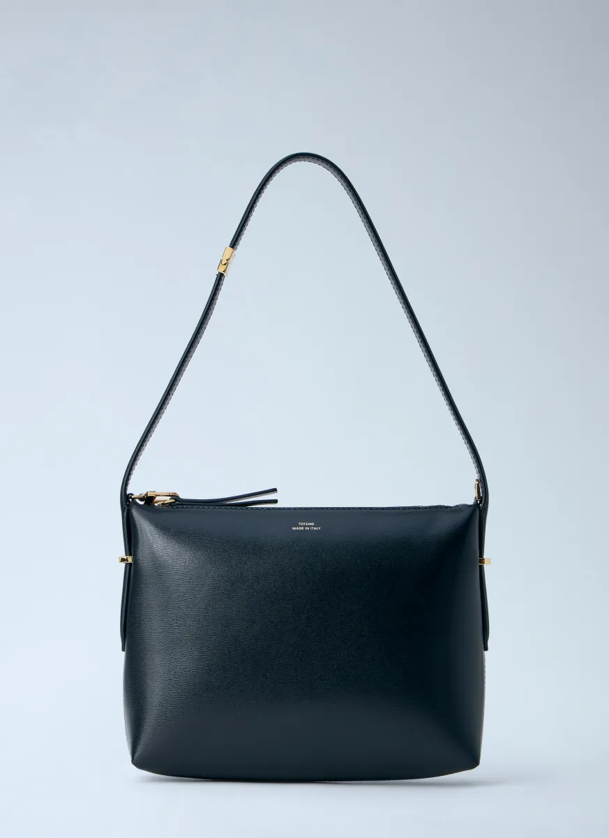 Bevel Leather Wristlet Handbag
