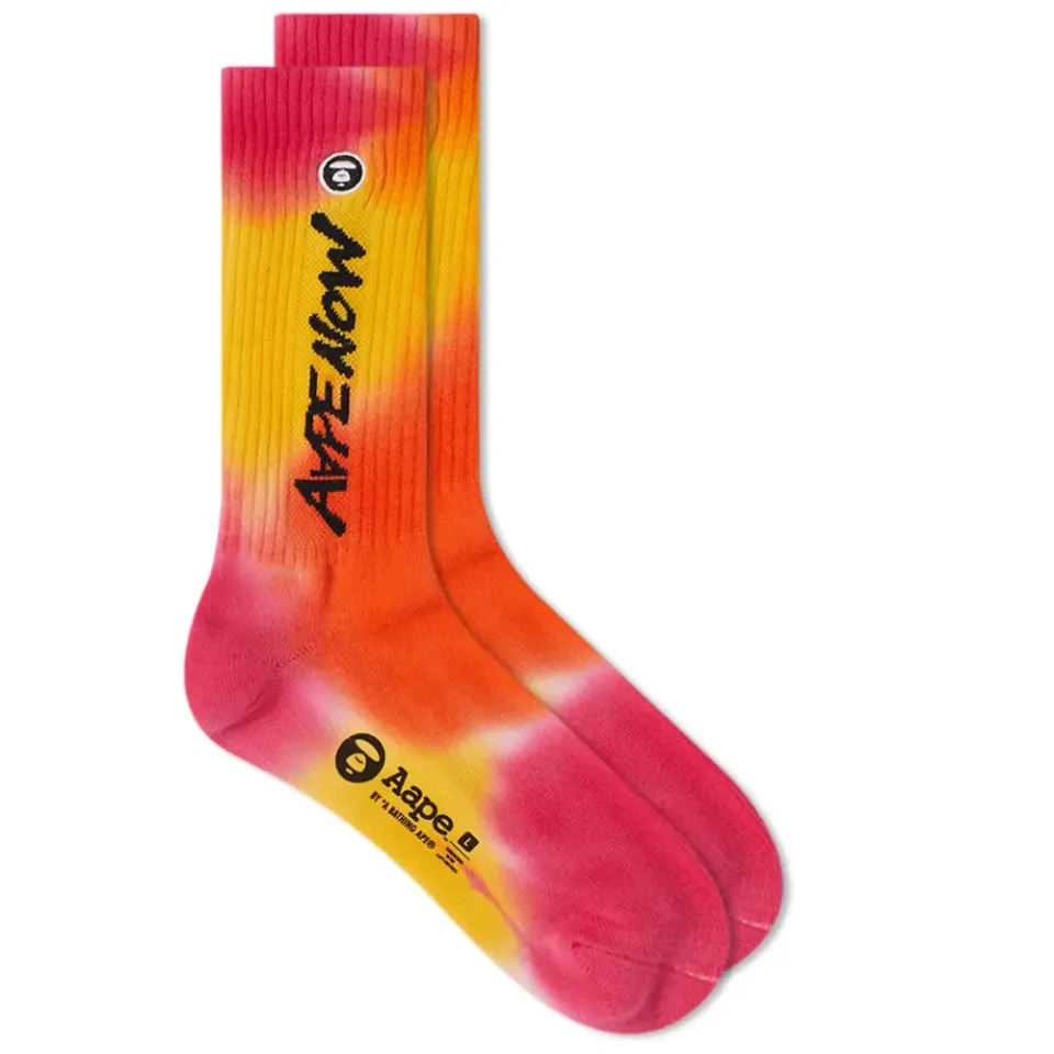AAPE Tie Dye Logo Sock