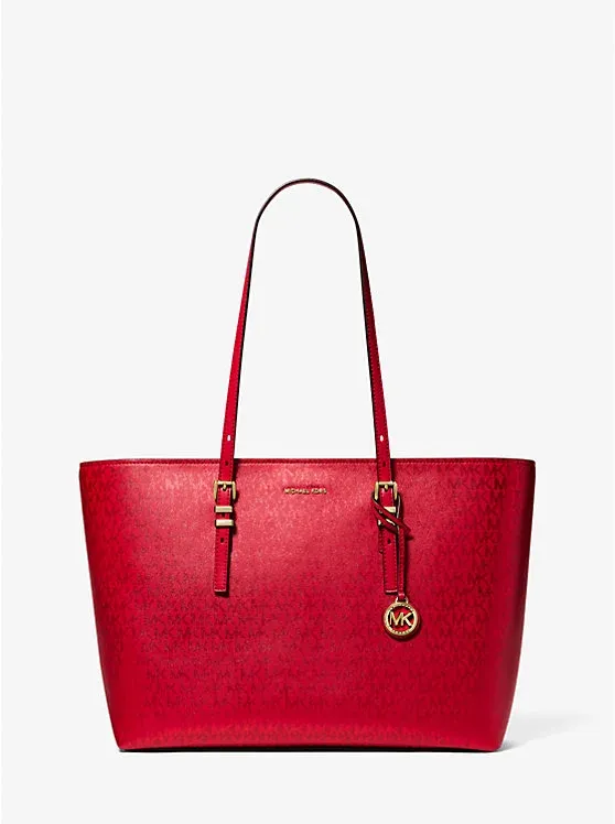 Quinn Large Metallic Signature Logo Tote Bag