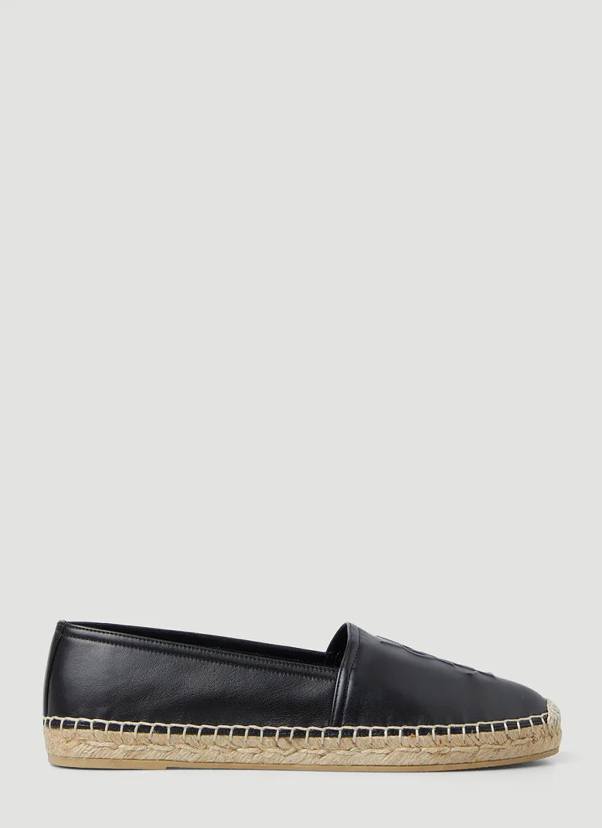 YSL Embossed Flat Espadrilles