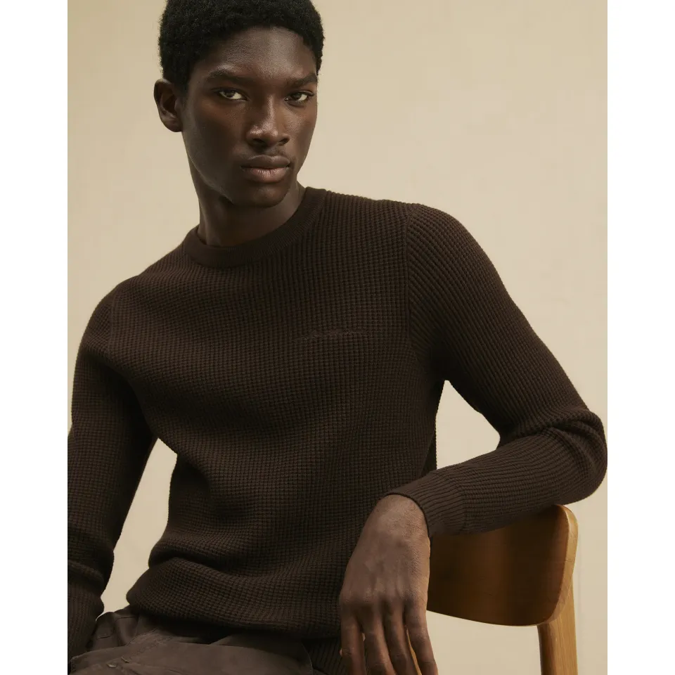 Cotton Waffle Knitted Jumper