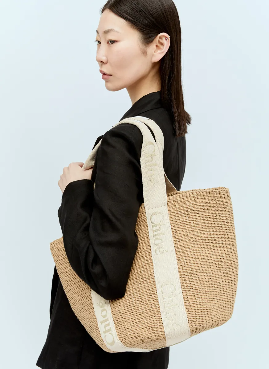 Large Woody Basket Tote Bag