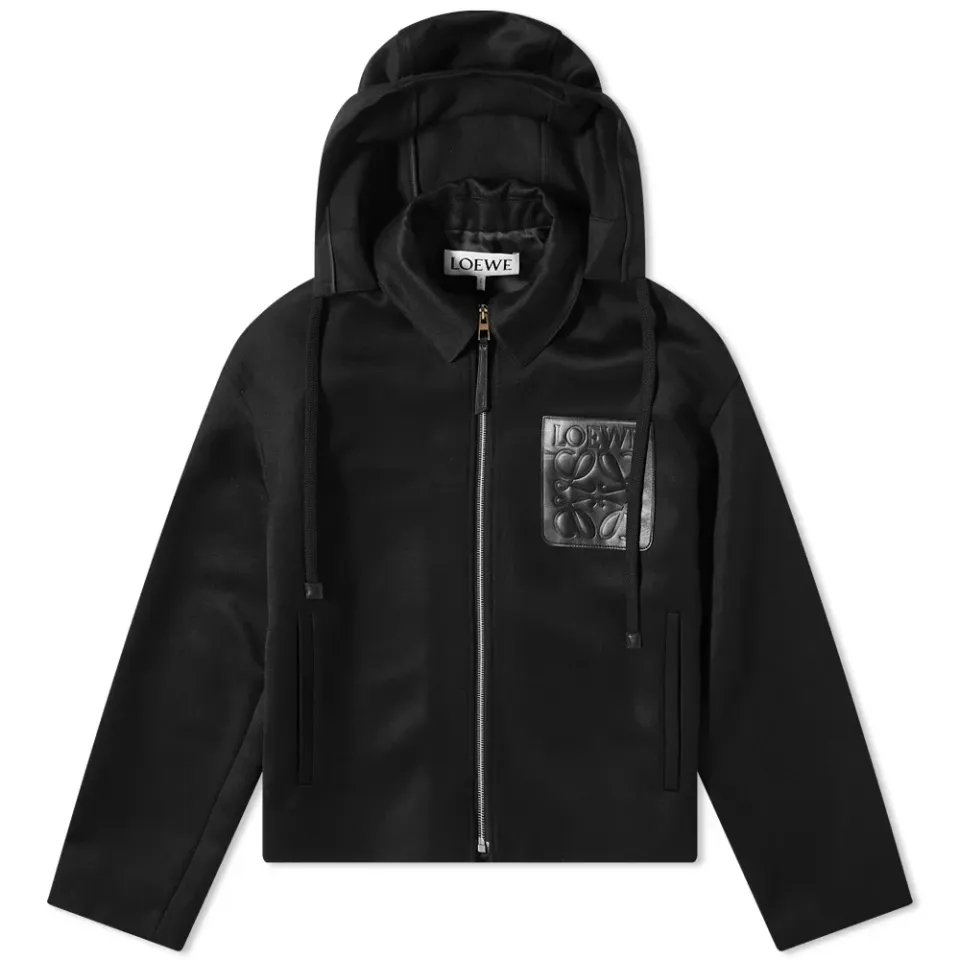 Anagram Leather Patch Jacket