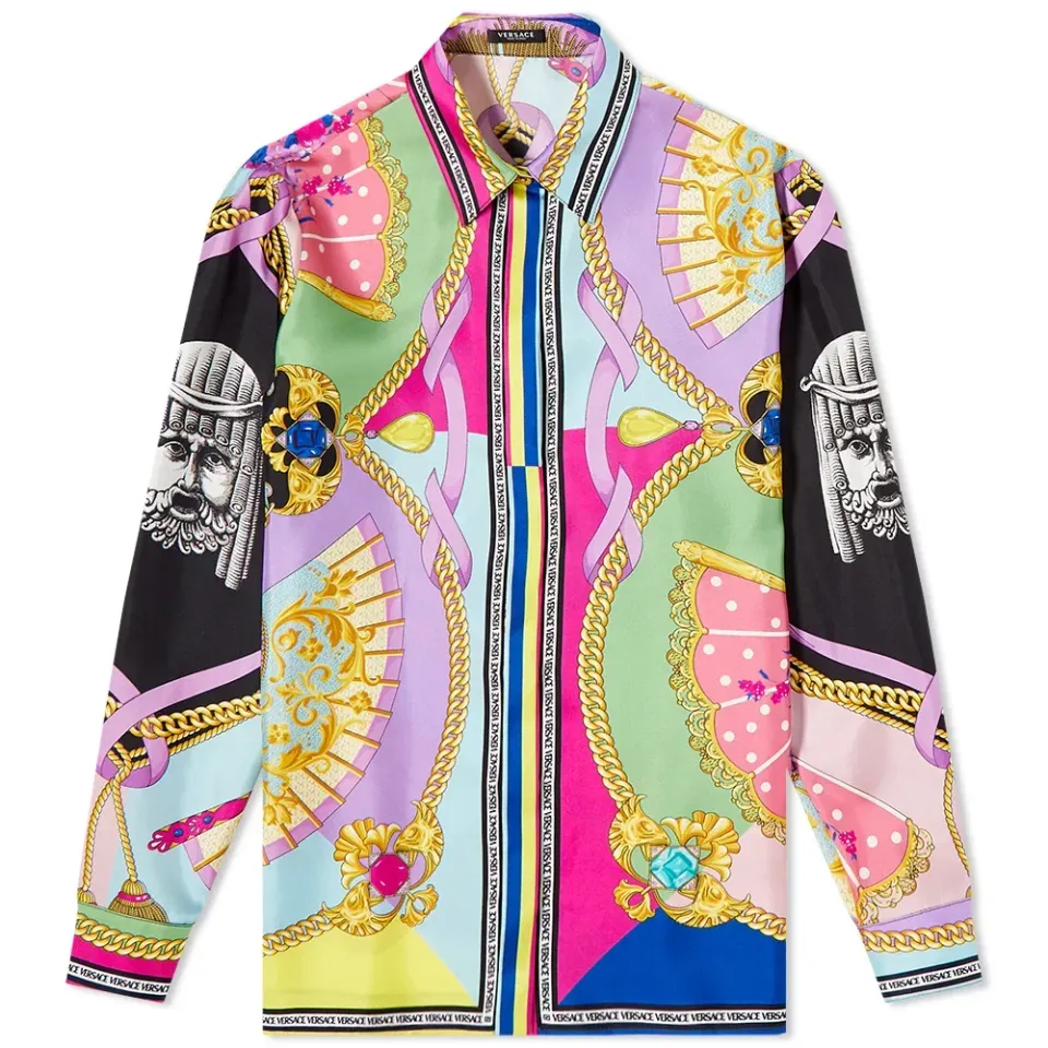 Fan Print Silk Shirt