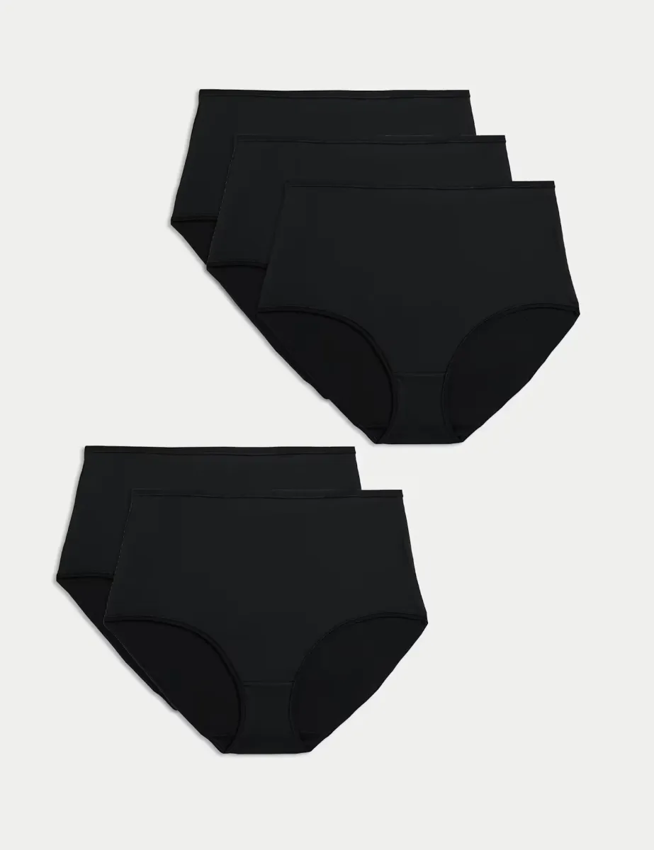 5pk Microfibre Full Briefs Black