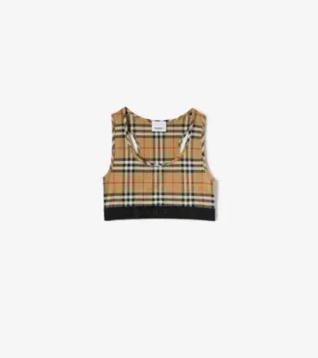 Check Bra Top in Archive beige - Women, Nylon
