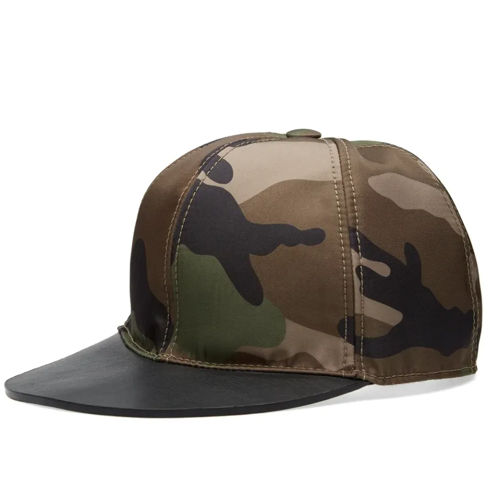 Leather & Nylon Baseball Cap