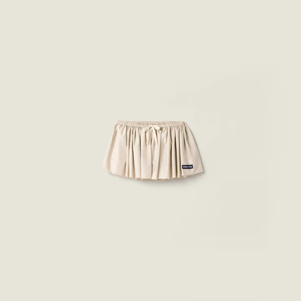 Technical pongé miniskirt