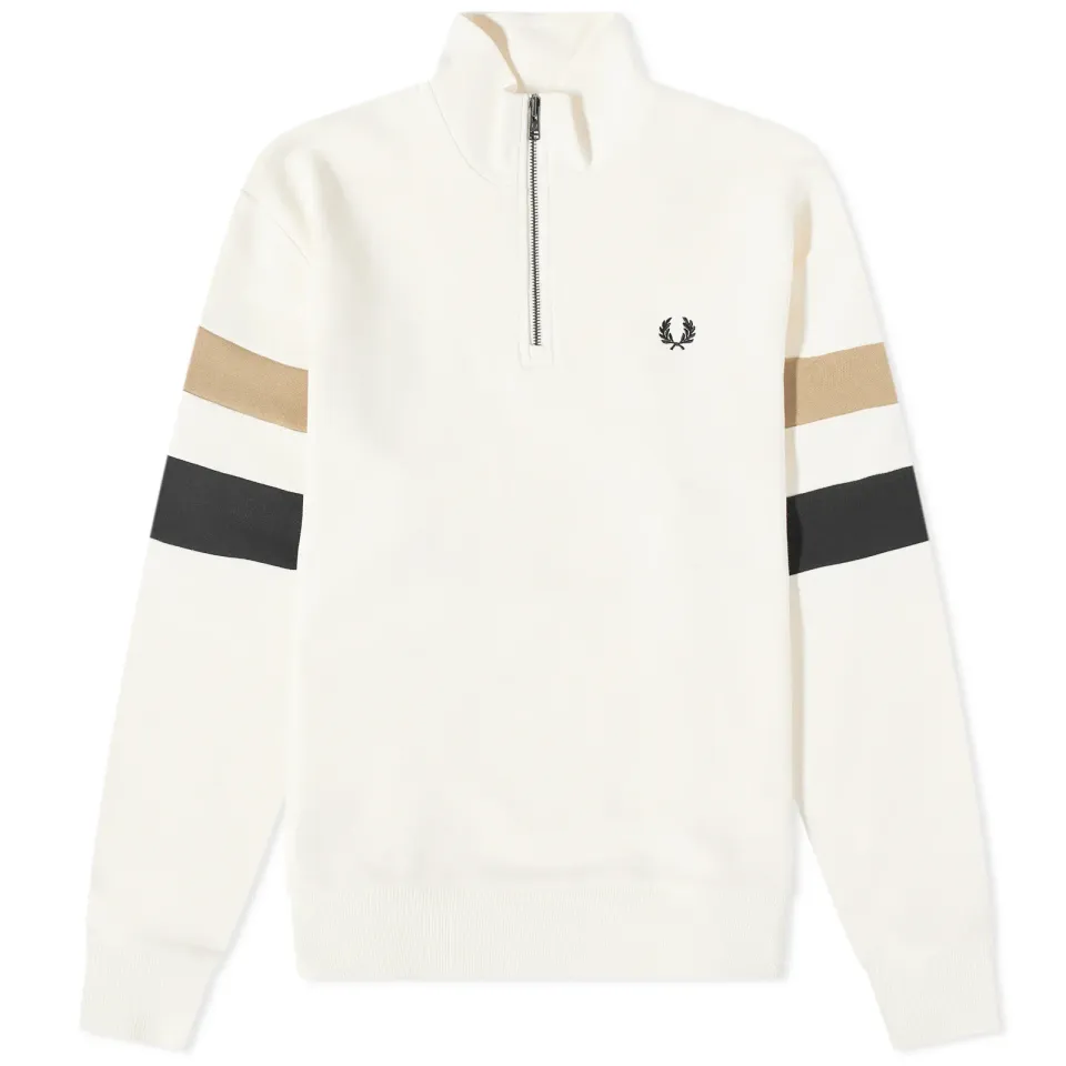 Tipped Sleeve Half Zip Sweat