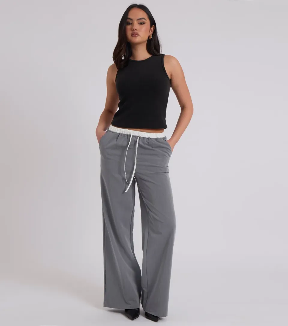 Women's Grey Drawstring Trousers