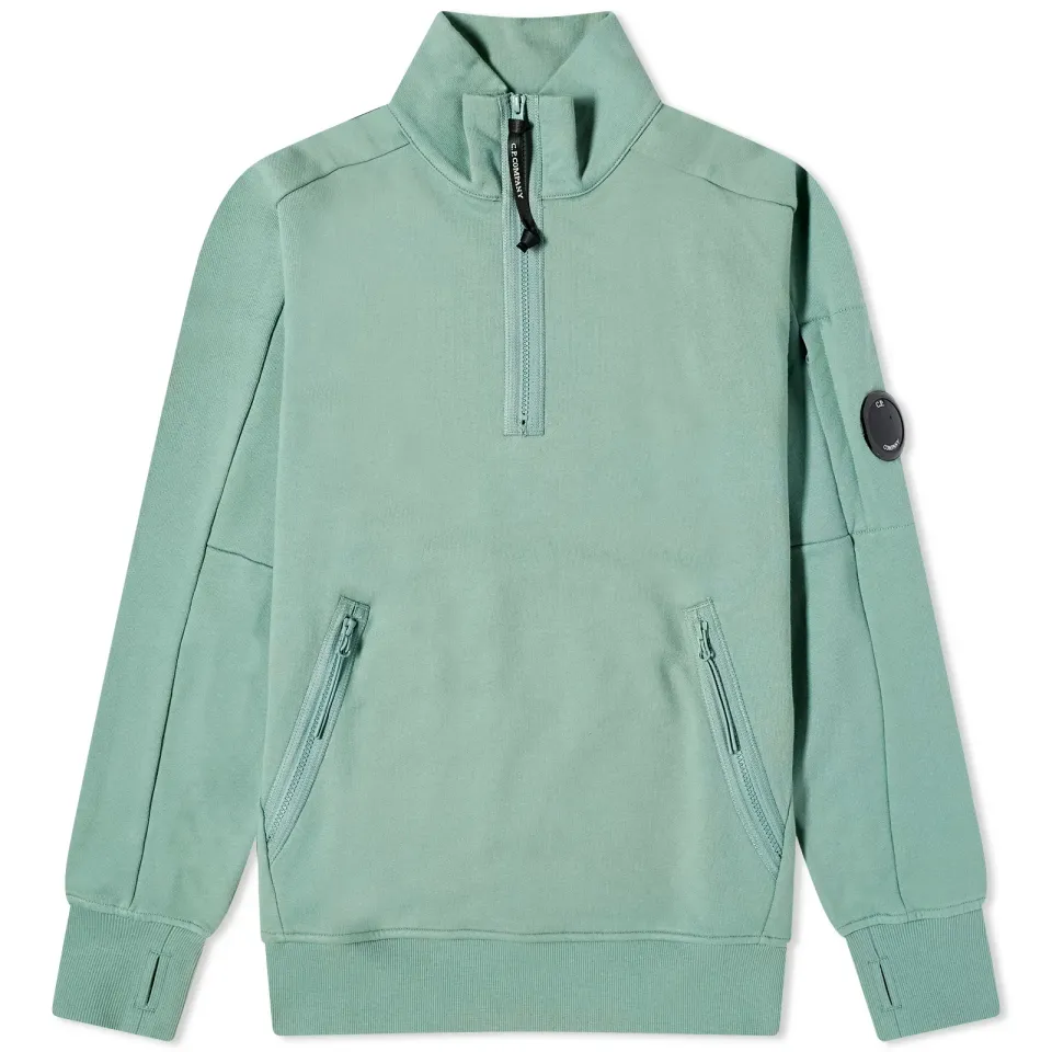 Diagonal Raised Fleece Zipped Sweatshirt
