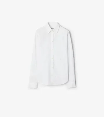 Classic Fit Cotton Poplin Formal Shirt in White