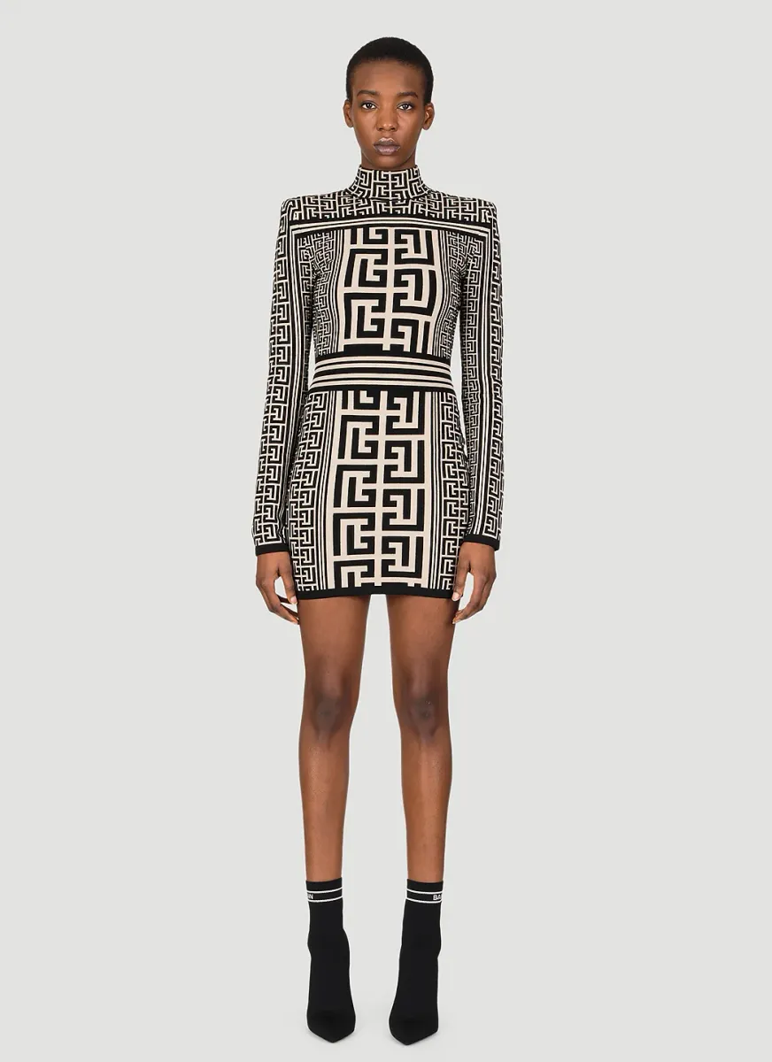 Monogram Knit Mini Dress