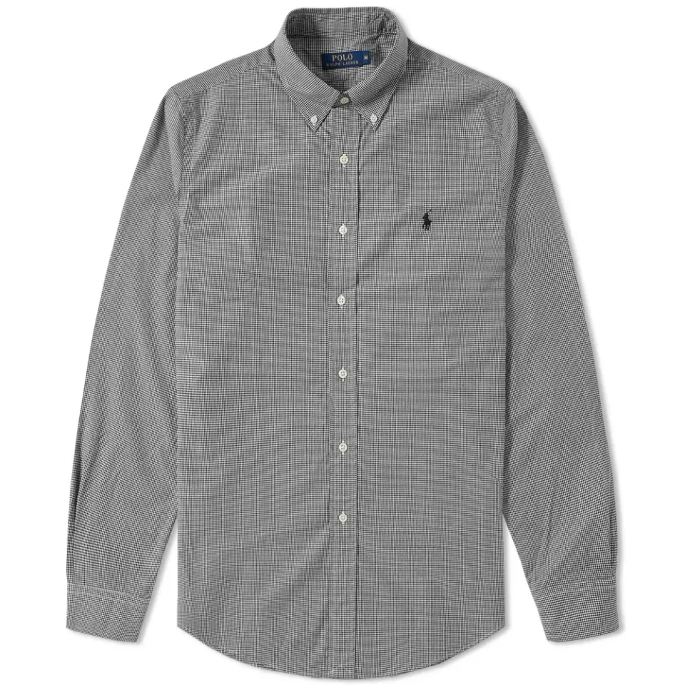 Custom Fit Button Down Gingham Shirt