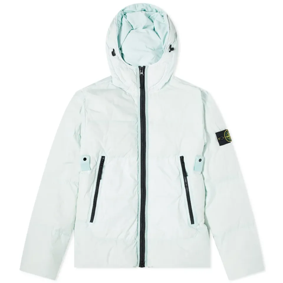 Garment Dyed Crinkle Reps Hooded Down Jacket