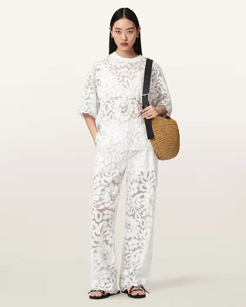 Amelie Straight Leg Lace Trousers