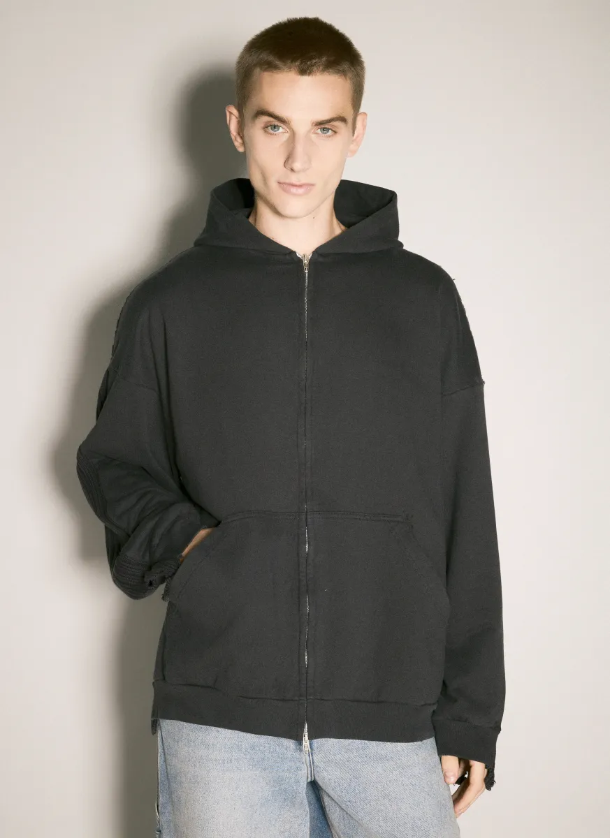 Patched Hooded Sweatshirt