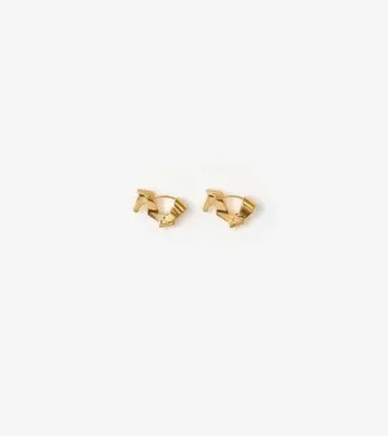 Horse Hoop Earrings in Gold