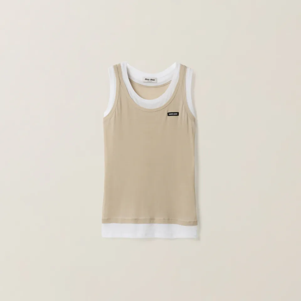 Ribbed jersey tank top