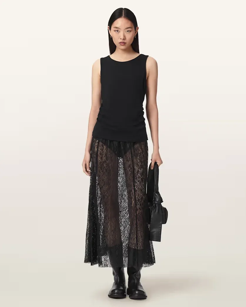 Arran Snake Print Midi Skirt