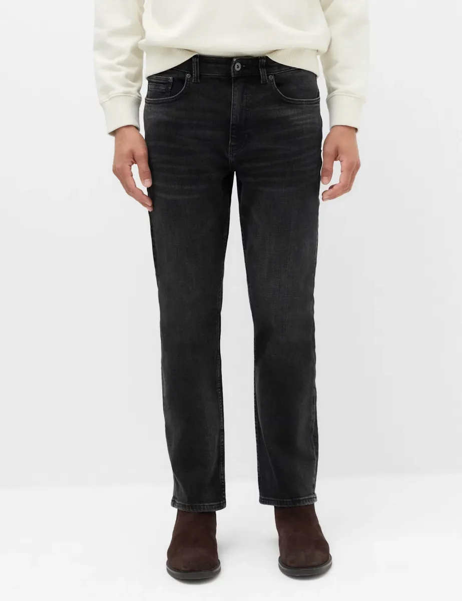 Straight Fit Authentic Stretch Jeans Black Mix