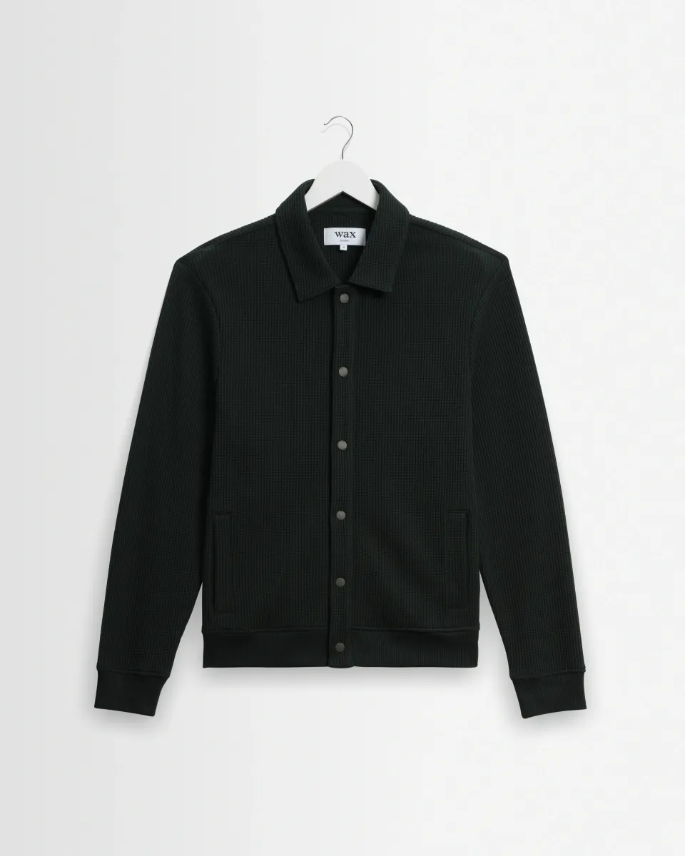 Hays - Dark Green Structured Waffle Overshirt