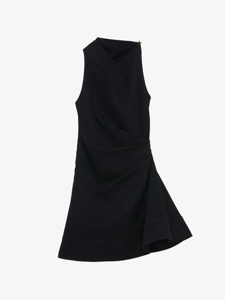 Denim Asymmetric Mini Dress