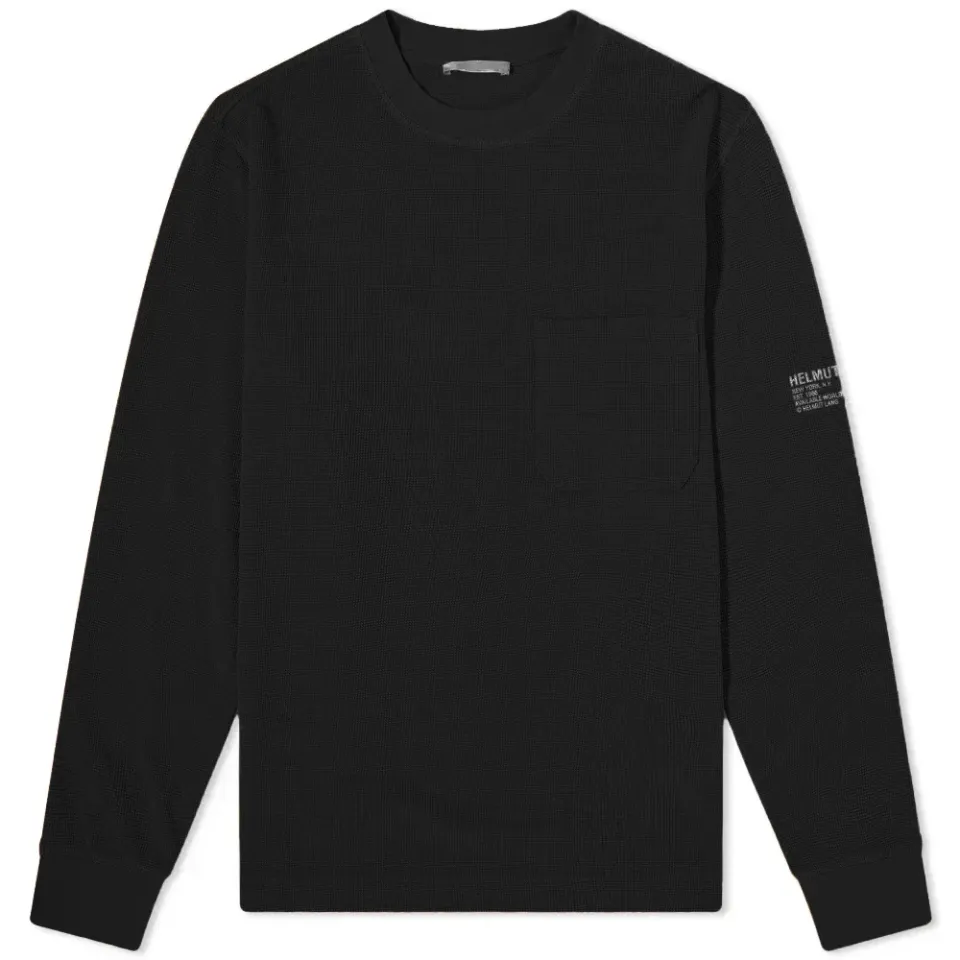 Long Sleeve Logo Pocket Waffle T-Shirt