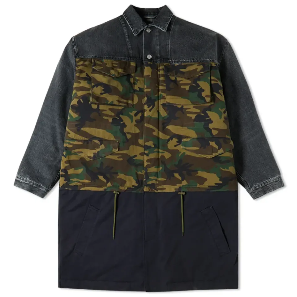 Camo Panel Zip Off Car Coat
