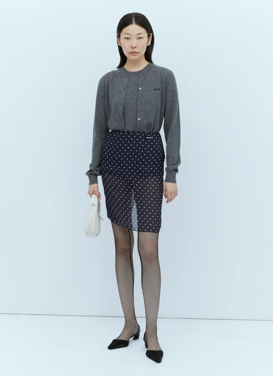 Logo Embroidery Cashmere Cardigan